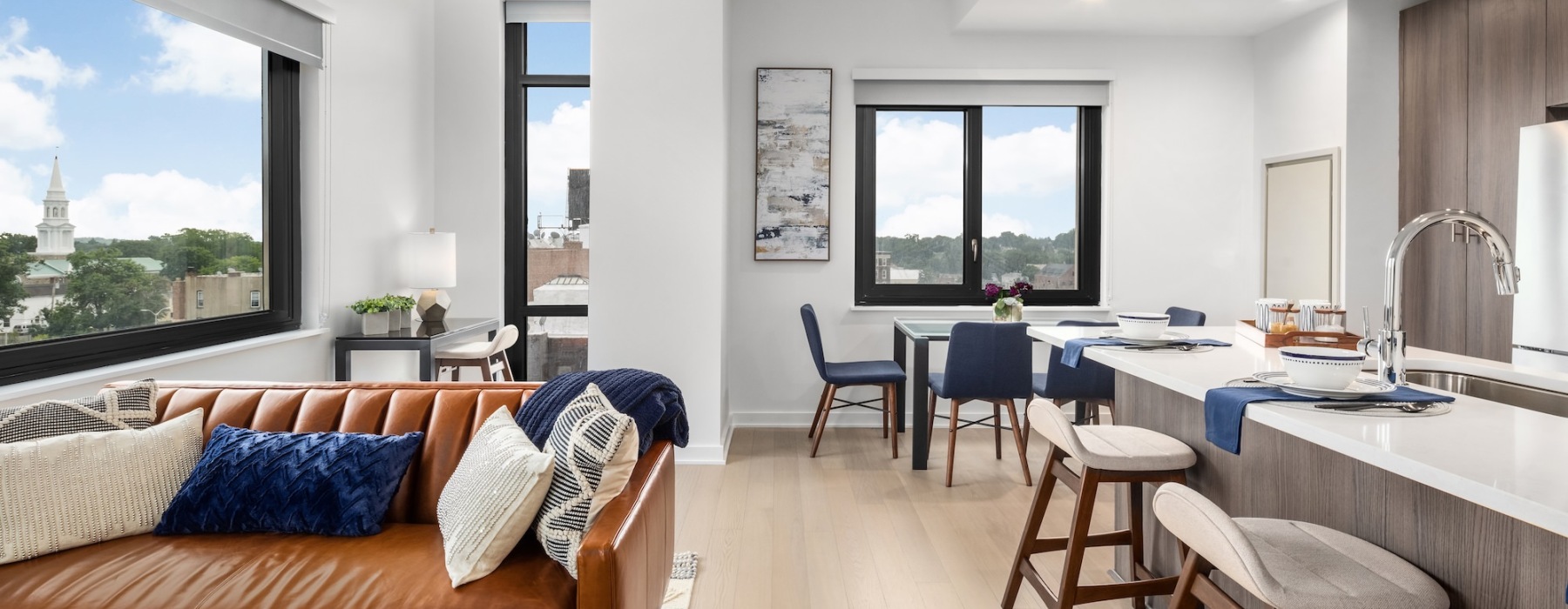 open living area with large windows